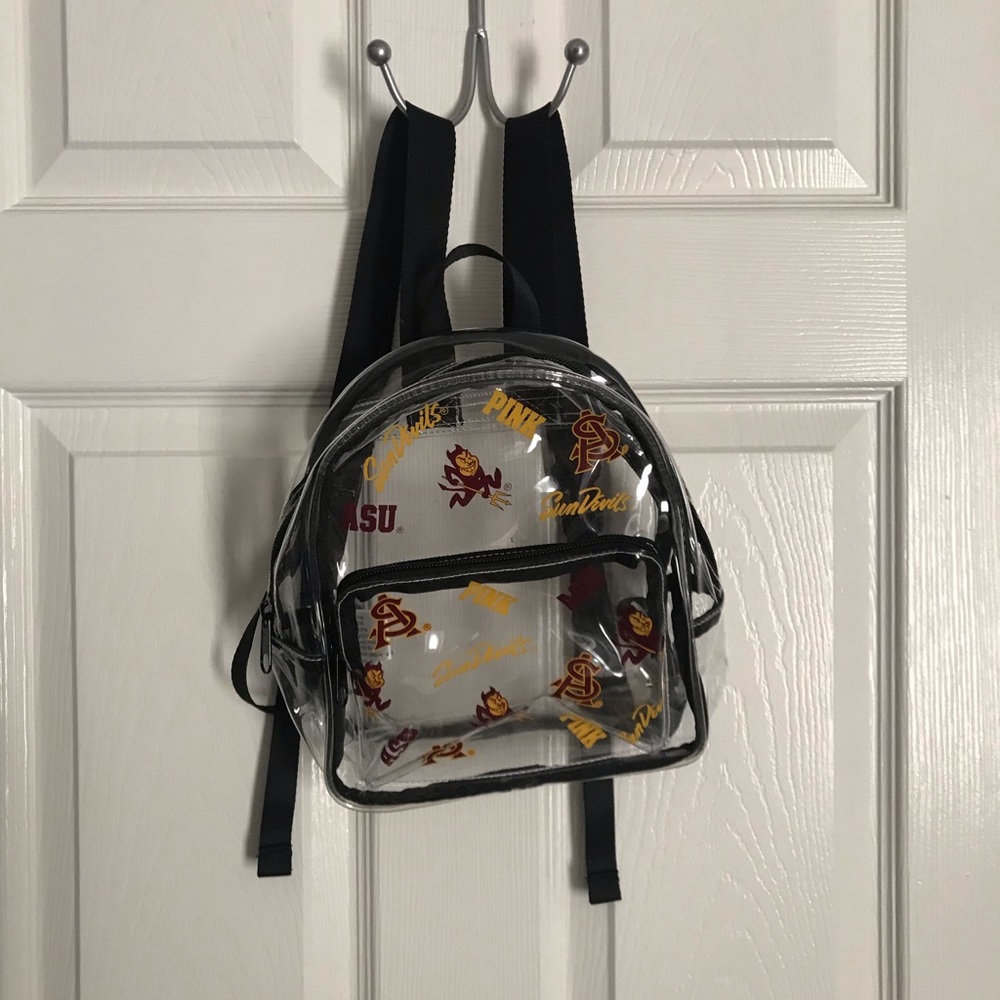 Victoria’s Secret ASU clear PVC mini backpack